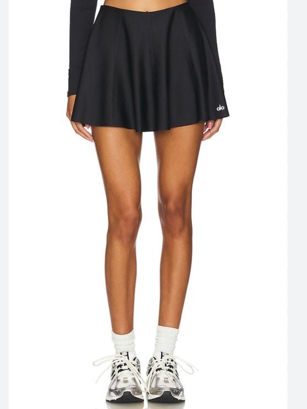 ALO Yoga Black Flowy Pleated Skort